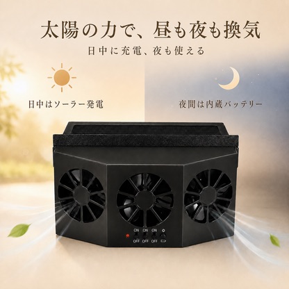 Ryo Air |ソーラー＆充電式 車載ファン